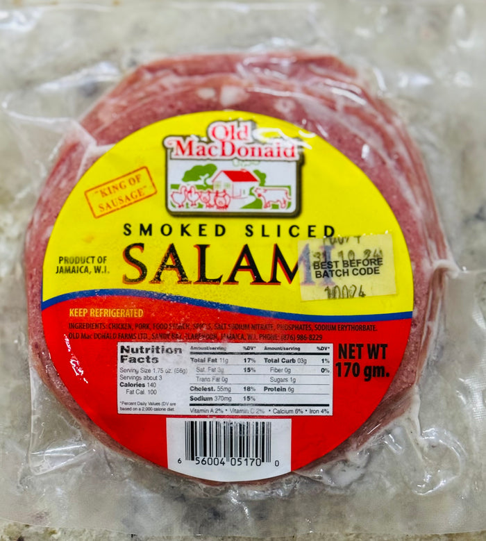 OLD MCDONALD SMOKED SLICED SALAMI (170 G)