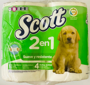 SCOTT 2-IN-1 BATHROOM TISSUE (4 UNITS)