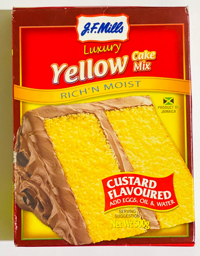 J.F. MILLS LUXURY YELLOW CAKE MIX (RICH’N MOIST, 500 G)