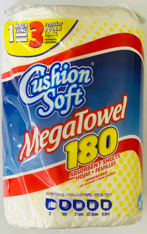 CUSHION SOFT MEGA PAPER TOWEL (180 PCS, 1 UNIT)