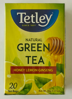 TETLEY NATURAL GREEN TEA (HONEY/LEMON/GINSENG, 20 UNITS, 40 G)