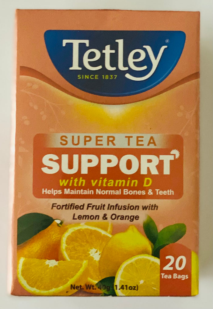 TETLEY SUPER TEA SUPPORT WITH VITAMIN D (40 G, 20 UNITS)