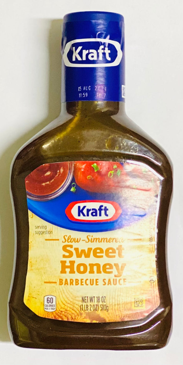 KRAFT BBQ SAUCE (SWEET HONEY, SLOW SIMMERED, 18 OZ, 510 G)