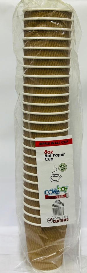 COVE BAY HOT PAPER CUPS (8 OZ, 25 UNITS)