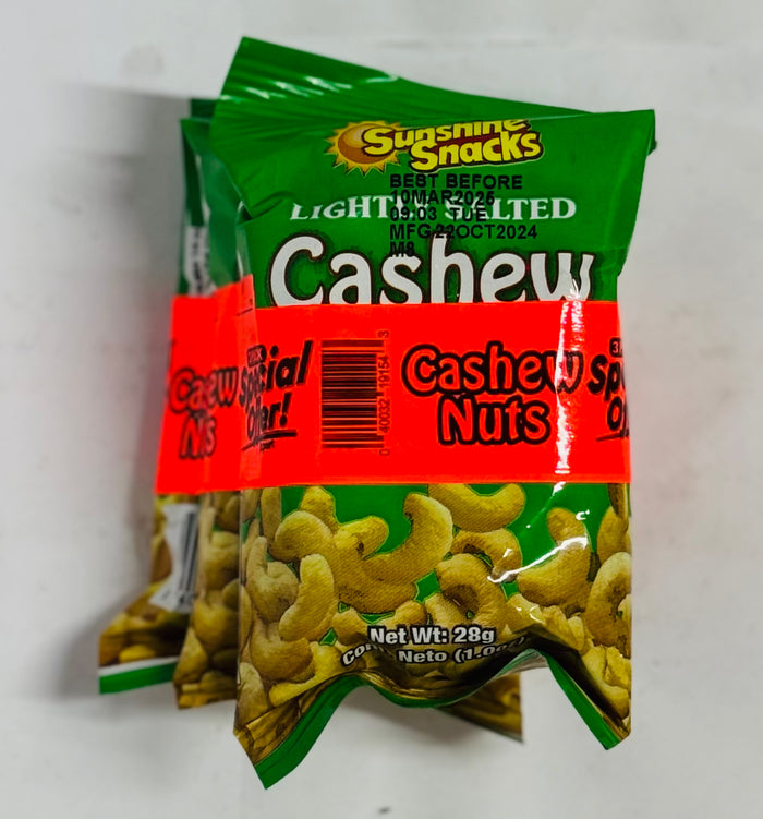 SUNSHINE CASHEW NUTS LIGHTLY SALTED (28 G / UNIT, 3 UNITS)