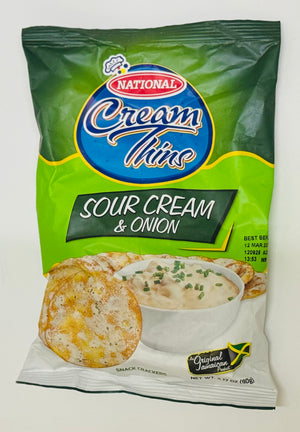 NATIONAL CREAM THINS (SOUR CREAM & ONIONS, 90 G)