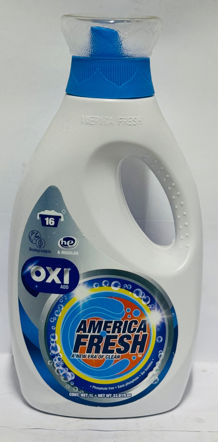 AMERICA FRESH LIQUID LAUNDRY DETERGENT W/ OXI (1 L)