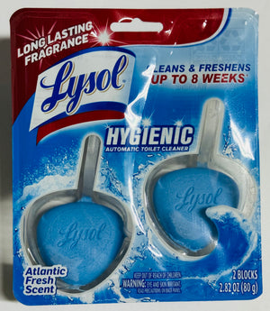 LYSOL AUTOMATIC TOILET CLEANSER (2 UNITS, ATLANTIC FRESH SCENT, 80 G)