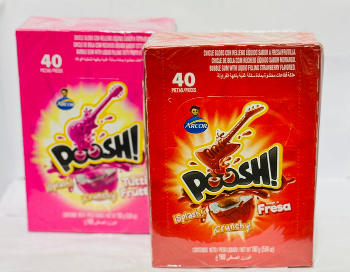 POOSH HARD CANDY WITH BUBBLE GUM (ASSORTED FLAVOURS, 40 UNITS, 160 G)