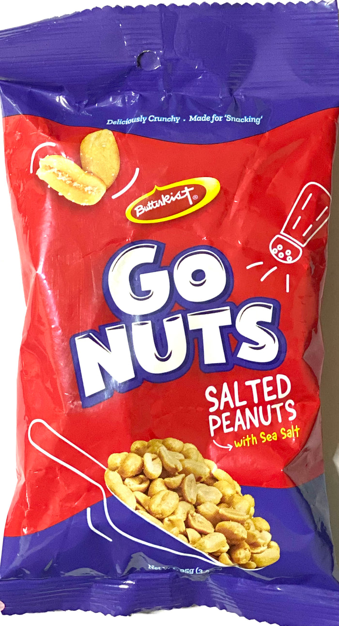 BUTTERKIST GO NUTS SALTED PEANUTS WITH SEA SALT (95 G)