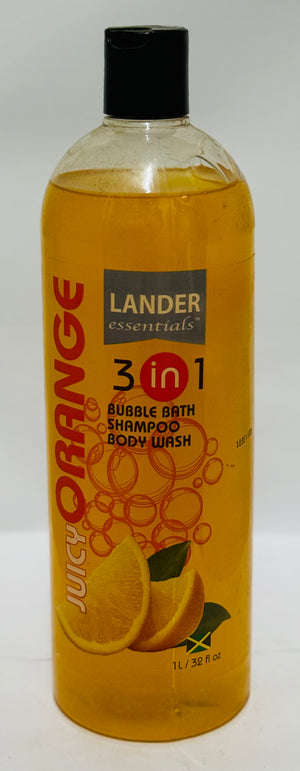 LANDER ESSENTIALS (BUBBLE BATH, SHAMPOO, BODY WASH, 3-IN-1, 1 L)