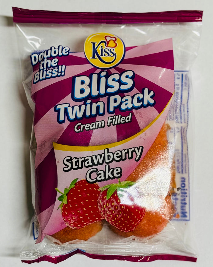 KISS BLISS TWIN PACK CREAM FILLED (STRAWBERRY CAKE, 2 UNITS, 60 G)