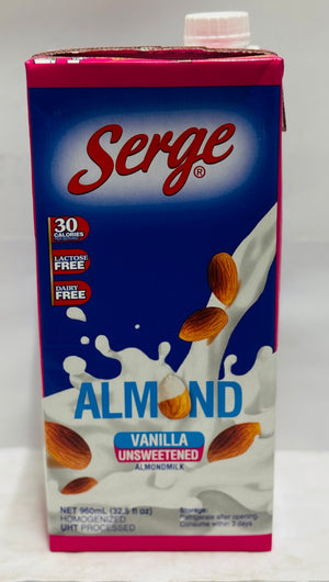 SERGE ALMOND VANILLA UNSWEETENED ALMOND MILK (960 ML)
