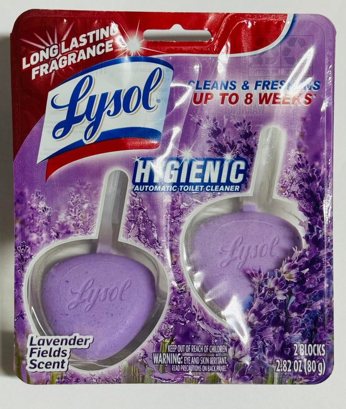 LYSOL AUTOMATIC TOILET CLEANER (2 UNITS, 80 G, LAVENDER FIELDS SCENT)