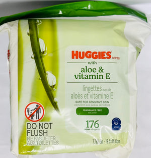 HUGGIES WIPES W/ ALOE & VITAMIN E (176 UNITS)