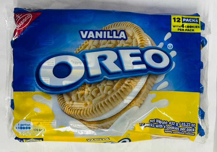 NABISCO OREOS (VANILLA, 12 UNITS W/ 4 COOKIES EACH, 432 G)
