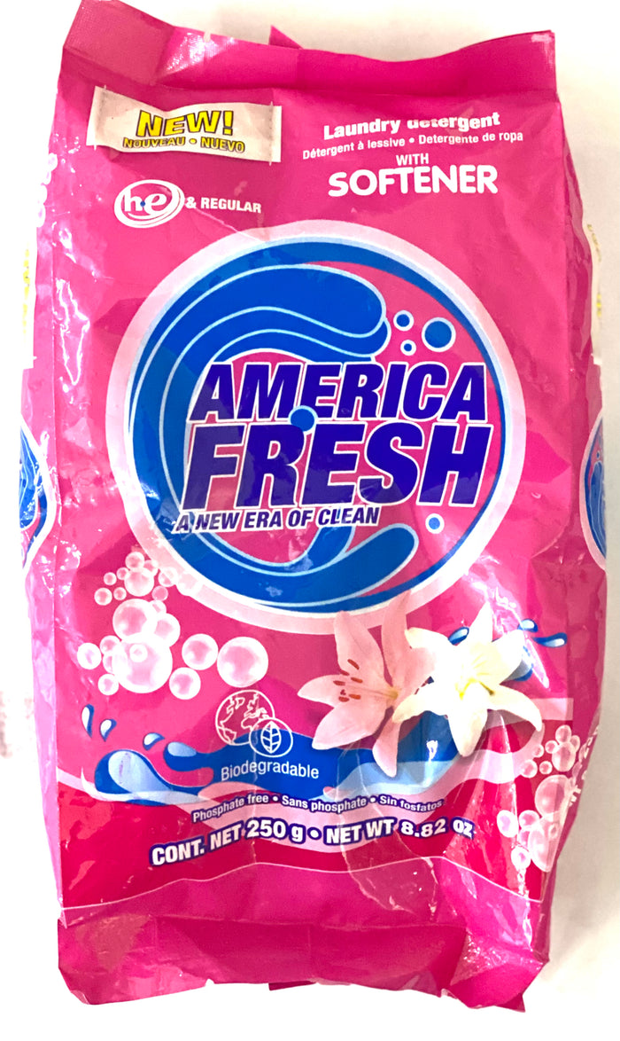 AMERICA FRESH LAUNDRY DETERGENT WITH SOFTENER (250 G)