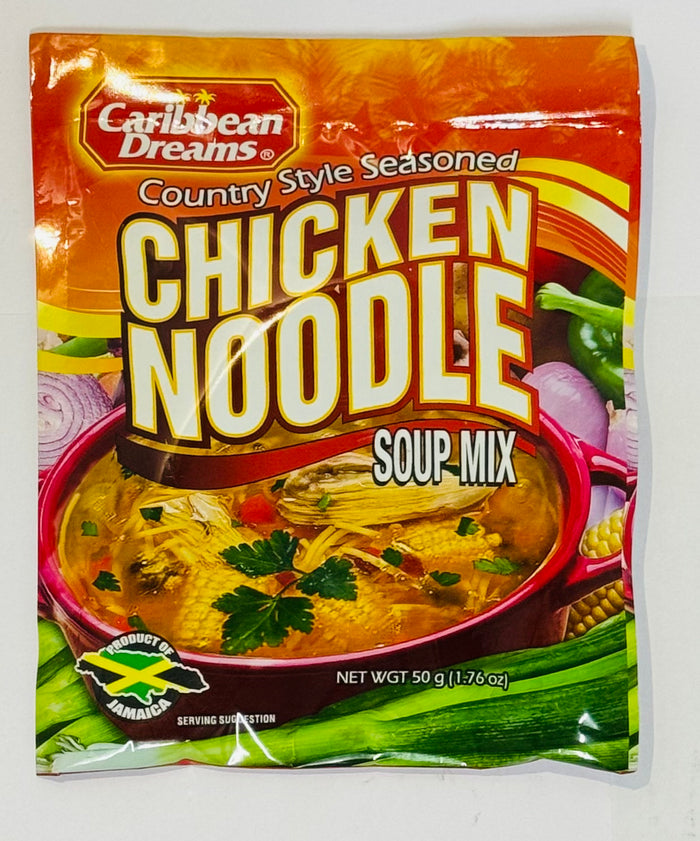 CARIBBEAN DREAMS COUNTRY STYLE SEASONED CHICKEN NOODLE SOUP MIX (50 G)