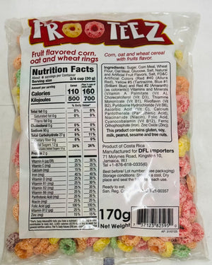FROOTEEZ FRUIT FLAVORED CORN, OAT & WHEAT RINGS (170 G)