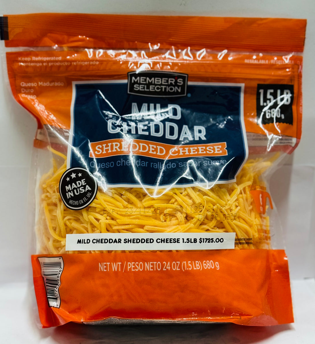MEMBERS SELECTION SHREDDED CHEESE (MILD CHEDDAR, 1.5 LBS) – Fedlin Limited