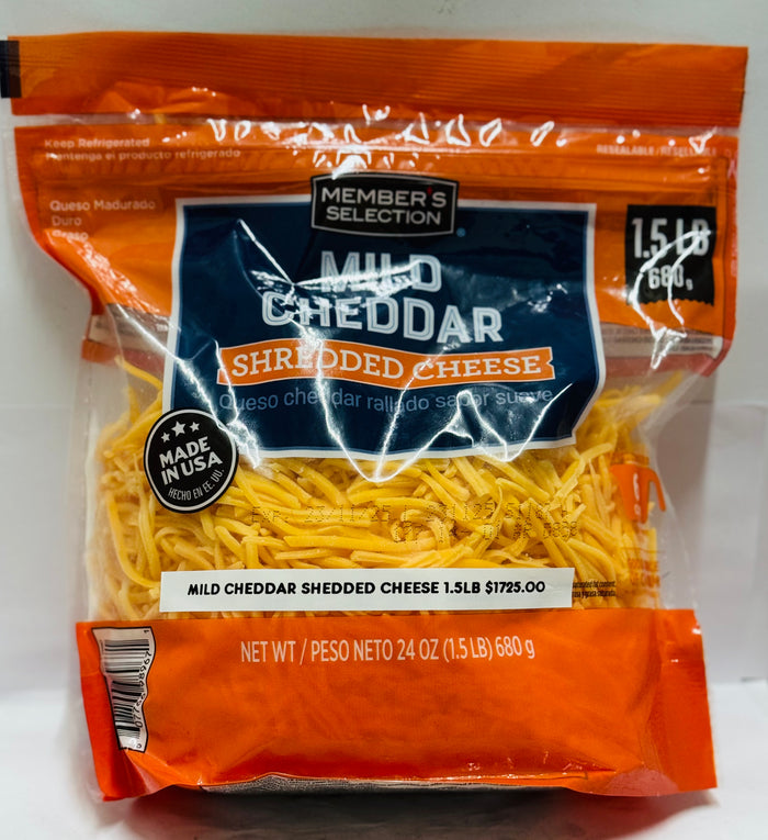 MEMBERS SELECTION SHREDDED CHEESE (MILD CHEDDAR, 1.5 LBS)