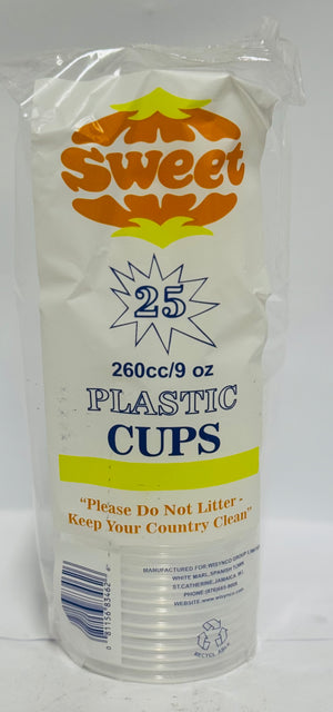 SWEET PLASTIC CUPS (9 OZ, 25 UNITS)