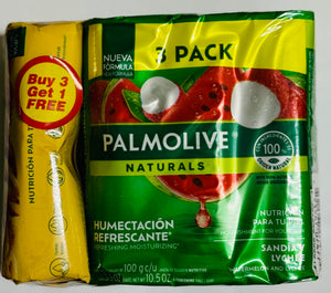 PALMOLIVE NATURALS BAR SOAP (4 UNITS, BUY 3 GET 1 FREE, WATERMELON & LYCHEE / OATS & BROWN SUGAR)