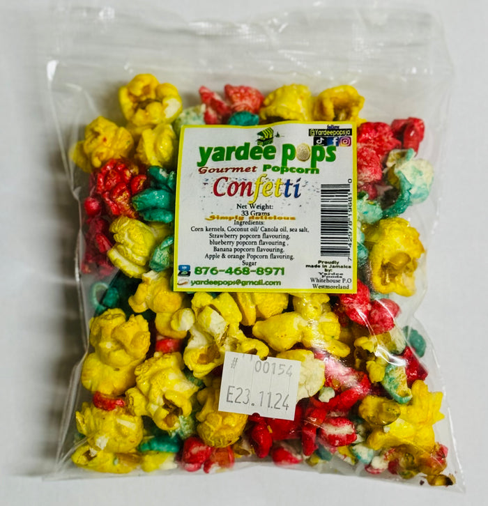 YARDEE POPS GOURMET POPCORN CONFETTI (33 G)