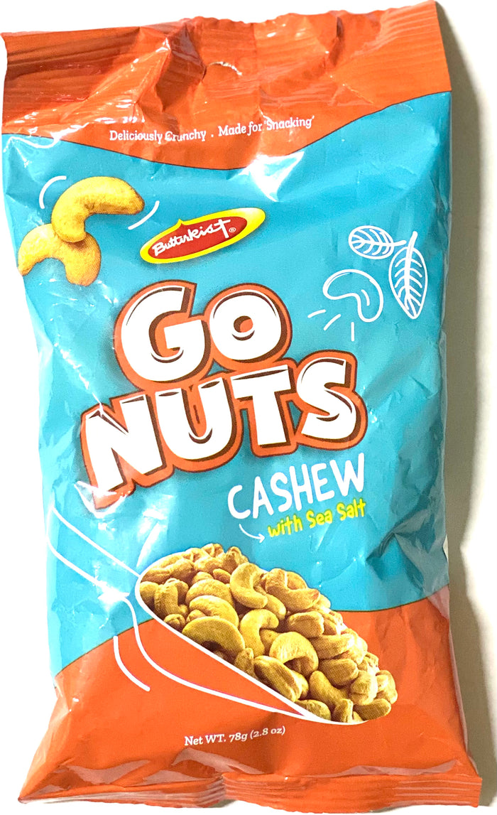 BUTTERKIST GO NUTS CASHEWS WITH SEA SALT (78 G)