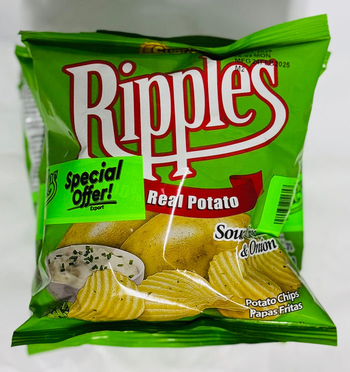 SUNSHINE SNACKS RIPPLES POTATO CHIPS (SOUR CREAM & ONION, BANDED OFFER, 4 UNITS, BUY 3 GET 12% OFF THE 4TH)
