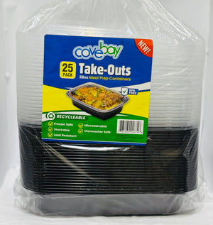 COVEBAY TAKEOUTS MEAL PREP CONTAINERS (25 UNITS)