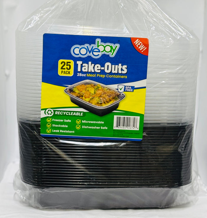 COVEBAY TAKEOUTS MEAL PREP CONTAINERS (25 UNITS)