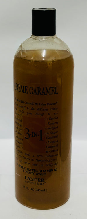 LANDER 3-IN-1 BODY WASH / SHAMPOO / BUBBLE BATH (CRÈME CARAMEL, 946 ML)