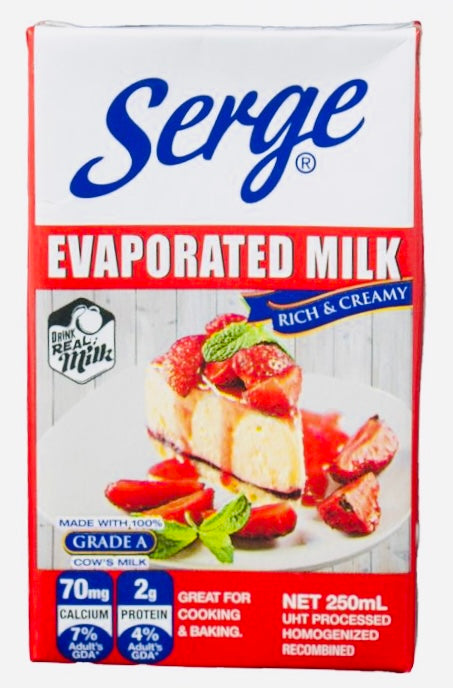 SERGE EVAPORATED MILK (250 ML)