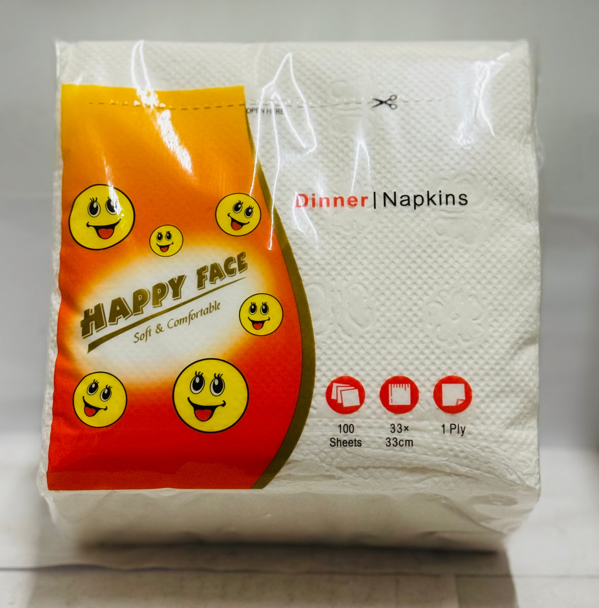 HAPPY FACE DINNER NAPKINS (100 SHEETS) – Fedlin Limited