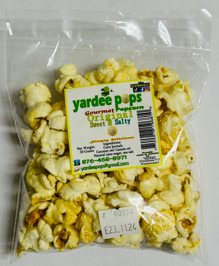 YARDEE POPS GOURMET POPCORN ORIGINAL SWEET & SALTY (33 G)