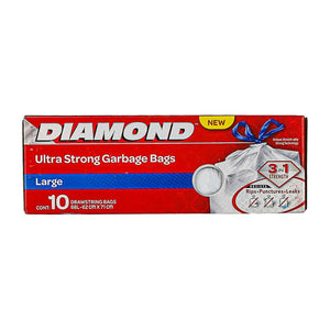 DIAMOND ULTRA STRONG GARBAGE BAGS (LARGE, 10 UNITS)