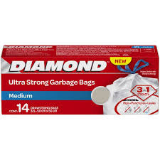 DIAMOND ULTRA STRONG GARBAGE BAGS (MEDIUM, 14 UNITS)