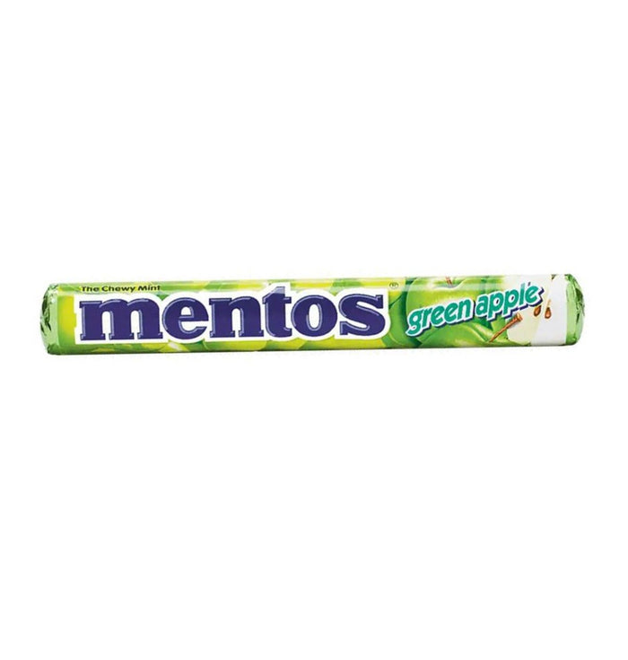 MENTOS GRŪNER APFEL CANDY (VEGAN, 38 G)