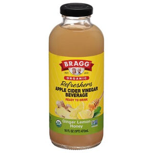 BRAGG ORGANIC REFRESHING APPLE CIDER VINEGAR DRINK (READY TO DRINK, GINGER LEMON HONEY, 473 ML)