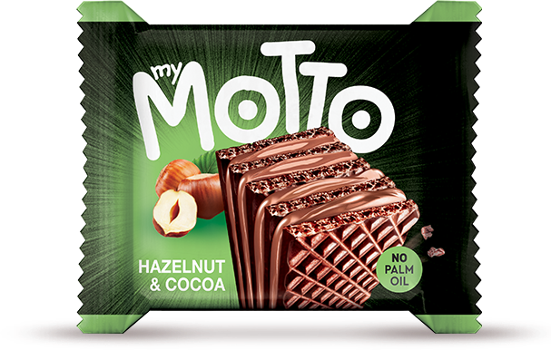 MY MOTTO WAFER (HAZELNUT & COCOA CREAM, CASE, 120 UNITS, 34 G / UNIT)