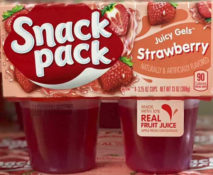 SNACK PACK JUICY GELS (STRAWBERRY, 4 UNITS)