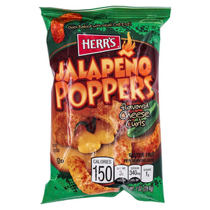 HERR'S JALAPENO POPPERS (FLAVOURED CHEESE CURLS, 28.4 G)