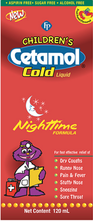 CETAMOL COLD LIQUID (NIGHT TIME, CHILDREN, 120 ML)