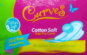 CURVES OVERNIGHT MAXI WINGS (10 + 2 FREE)