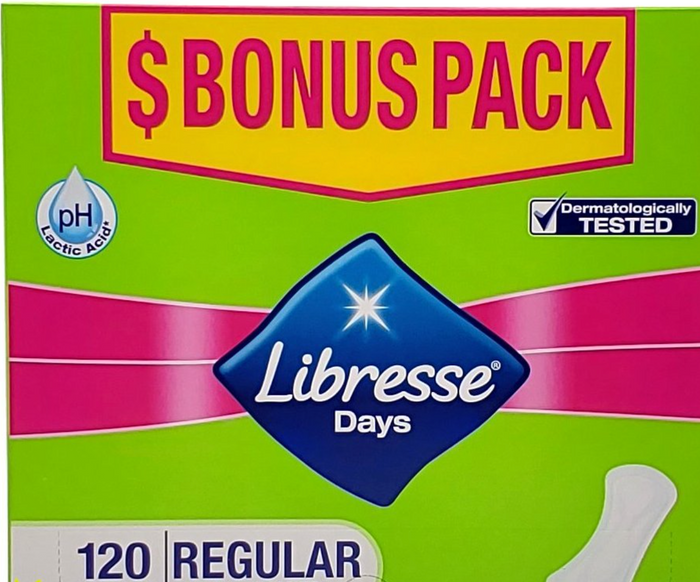 BONUS PK LIBRESSE REGULAR PANTY LINERS (120)