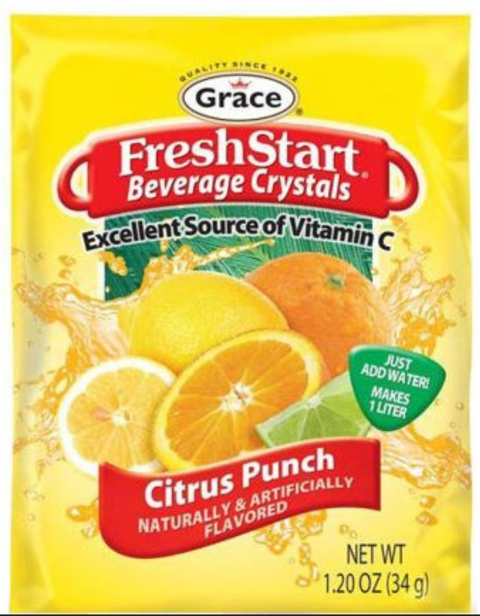 GRACE FRESH START BEVERAGE CRYSTALS (CITRUS PUNCH, 34 G)