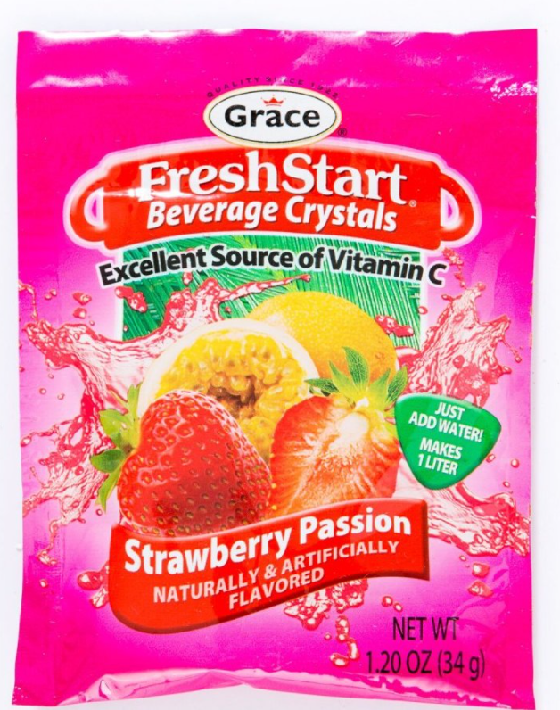 GRACE FRESH START BEVERAGE CRYSTALS (STRAWBERRY PASSION, 34 G)