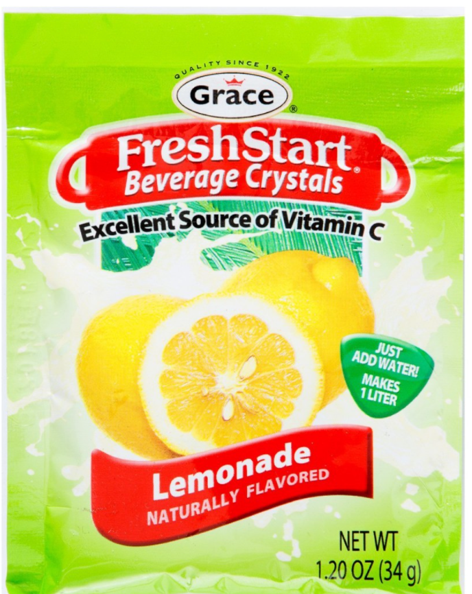 GRACE FRESH START BEVERAGE CRYSTALS (LEMONADE, 34 G)
