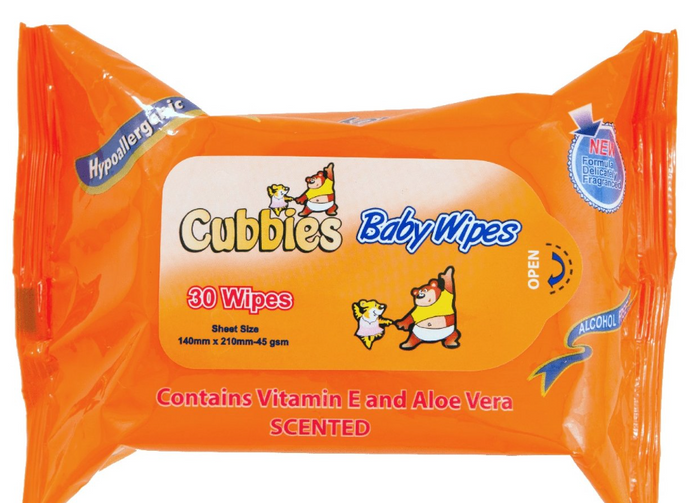 CUBBIES BABY WIPES (30 PIECES)